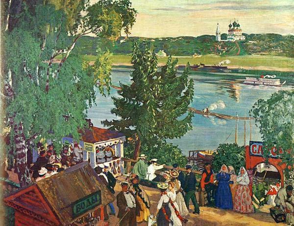 Boris Kustodiev Promenade Along Volga River China oil painting art